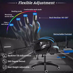 Sedia da gioco da corsa massaggiante Hoffree Comfort Sedia da ufficio ergonomica per PC con poggiapiedi e luce RGB