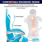 Sedia da gioco da corsa massaggiante Hoffree Comfort Sedia da ufficio ergonomica per PC con poggiapiedi e luce RGB