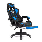 Sedia da gioco da corsa massaggiante Hoffree Comfort Sedia da ufficio ergonomica per PC con poggiapiedi e luce RGB