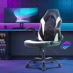 Sedia da gaming in pelle PU Sedia da ufficio ergonomica girevole Sedia da computer bianca con supporto lombare