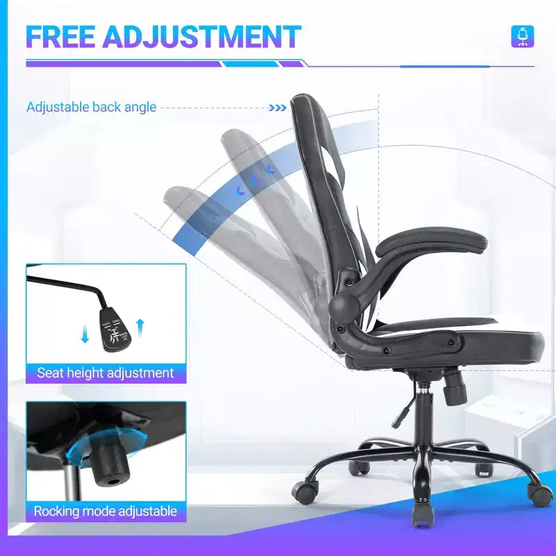 Sedia da gaming in pelle PU Sedia da ufficio ergonomica girevole Sedia da computer bianca con supporto lombare