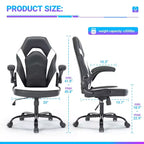 Sedia da gaming in pelle PU Sedia da ufficio ergonomica girevole Sedia da computer bianca con supporto lombare