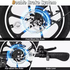 Bici Elettrica Pieghevole Costway 16 con Motore Brushless da 650 W di Picco
