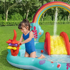 Piscine de jeu aquatique gonflable La Petite Sirène de Disney pour enfants avec toboggan, jeu d'anneaux et jeu de lancer de balles pour les enfants de 2 ans et plus