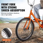 Tricycle pliant VEVOR pour adultes, Tricycles pliants pour adultes 20 pouces, Vélo cruiser à 3 roues léger en alliage d'aluminium avec grand panier arrière