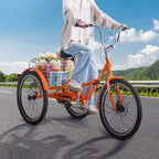 Tricycle pliant VEVOR pour adultes, Tricycles pliants pour adultes de 24 pouces, Vélo cruiser à 3 roues en alliage d'aluminium léger avec grand panier arrière