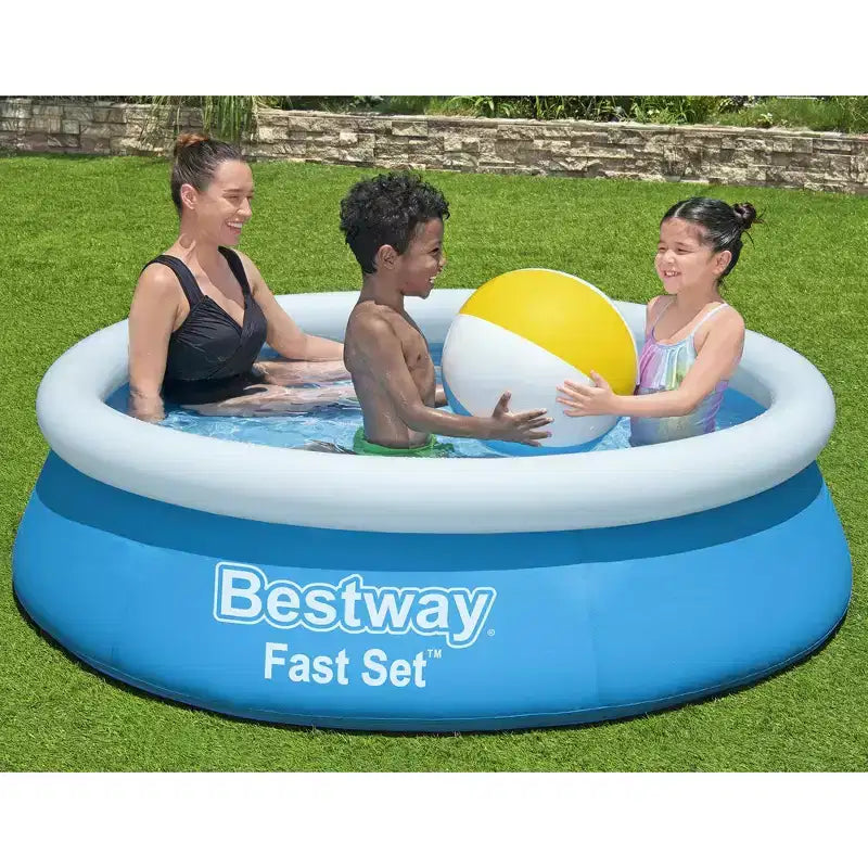 Piscine ronde gonflable Bestway Fast Set 1,83 m avec vidange facile, piscine familiale