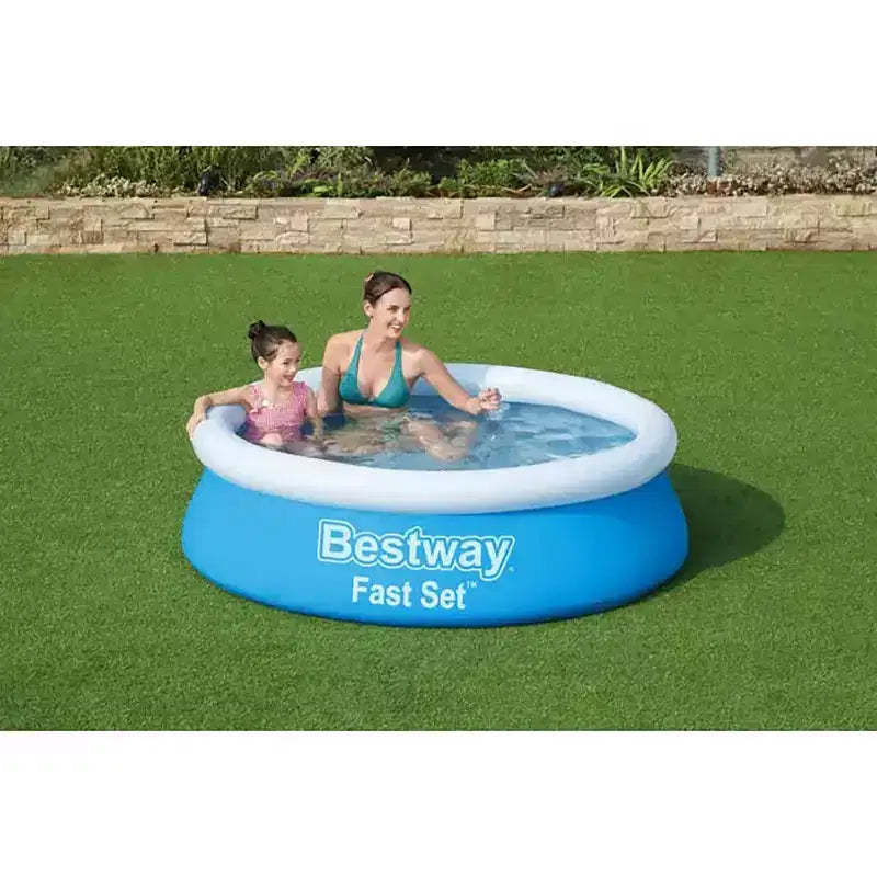 Piscine ronde gonflable Bestway Fast Set 1,83 m avec vidange facile, piscine familiale