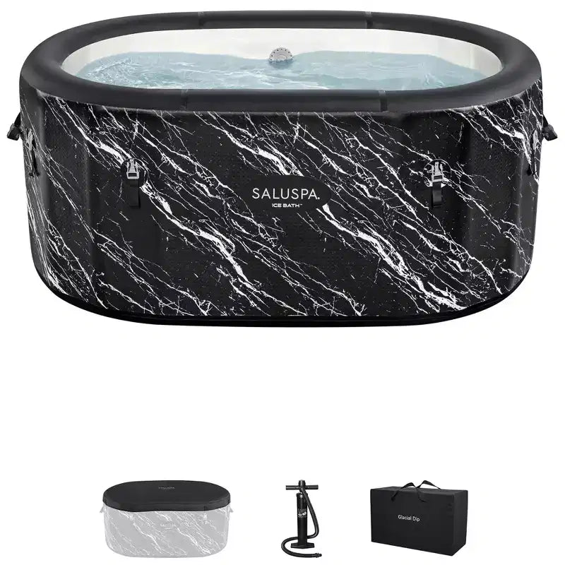 Baignoire gonflable SaluSpa Glacial Dip pour bain froid, marbre noir, utilisation toute l'année