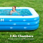 Piscine Gonflable Joyfy avec Sièges, Piscine Gonflable Familiale 120 x 72 x 22, Piscine Familiale pour les Fêtes Aquatiques d'Été, Cyan/Bleu