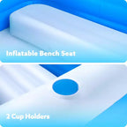 Piscine Gonflable Joyfy avec Sièges, Piscine Gonflable Familiale 120 x 72 x 22, Piscine Familiale pour les Fêtes Aquatiques d'Été, Cyan/Bleu