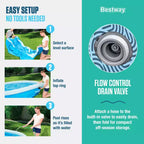 Piscine gonflable ronde Bestway Fast Set 3,96 m x 84 cm, imprimé rotin