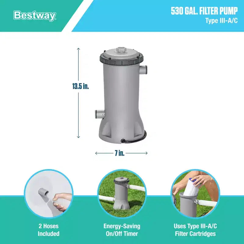Piscine gonflable ronde Bestway Fast Set 3,96 m x 84 cm, imprimé rotin