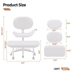 Pinmoco Chaise de bureau sans accoudoirs à pieds croisés, siège extra large, pivotant à 360°, chaise de bureau ergonomique pour la maison, le gaming et la méditation