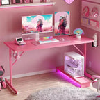 Scrivania da Gaming Bestier da 52 pollici con ciabatta e supporto per monitor a LED per ufficio domestico