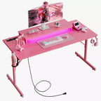 Scrivania da Gaming Bestier da 52 pollici con ciabatta e supporto per monitor a LED per ufficio domestico