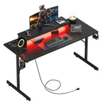 Scrivania da Gaming Bestier da 52 pollici con ciabatta e supporto per monitor a LED per ufficio domestico