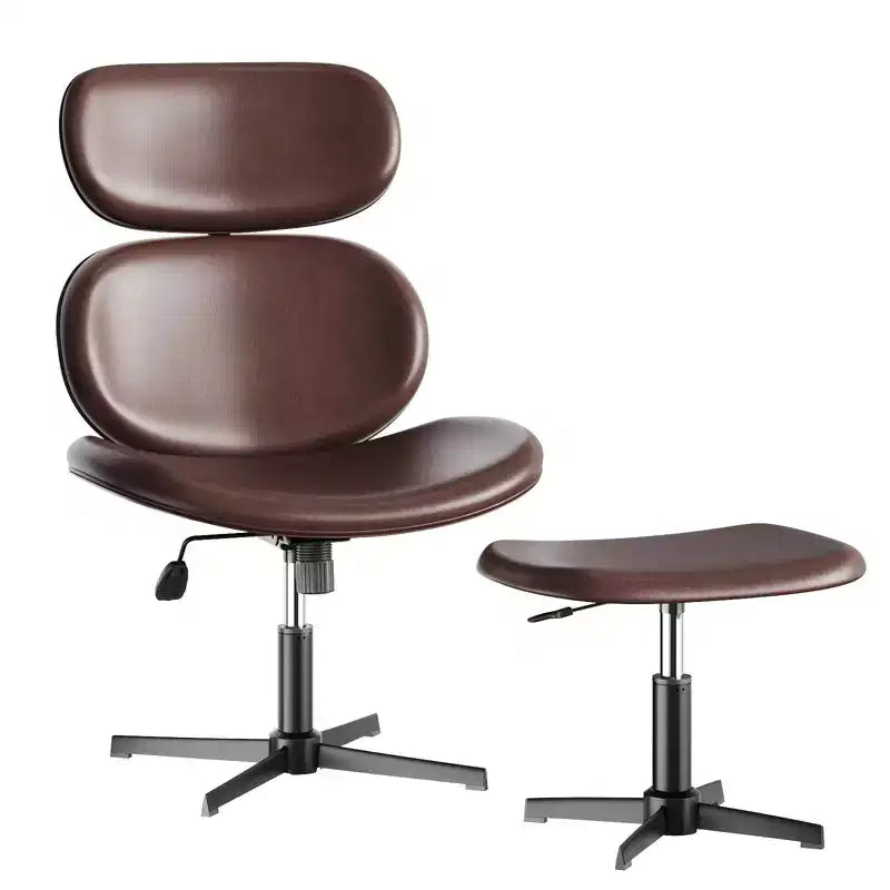 Sedia da Ufficio Girevole Bestier con Ottomana, Poltrona Reclinabile da Scrivania con Schienale Alto Regolabile e Poggiatesta, Sedia da Gaming in PU, Poltrona Ergonomica da Computer