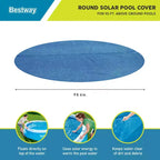 Bâche solaire ronde Bestway pour piscines rondes hors sol de 3,05 m – Maintien de la chaleur et protection contre les débris pour piscines extérieures
