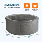 Spa de 4 places LifeSmart, bain à remous extérieur avec couverture et lumières LED, circulaire, taupe - Machine de spa hors sol avec accessoires pour la maison et l'usage personnel