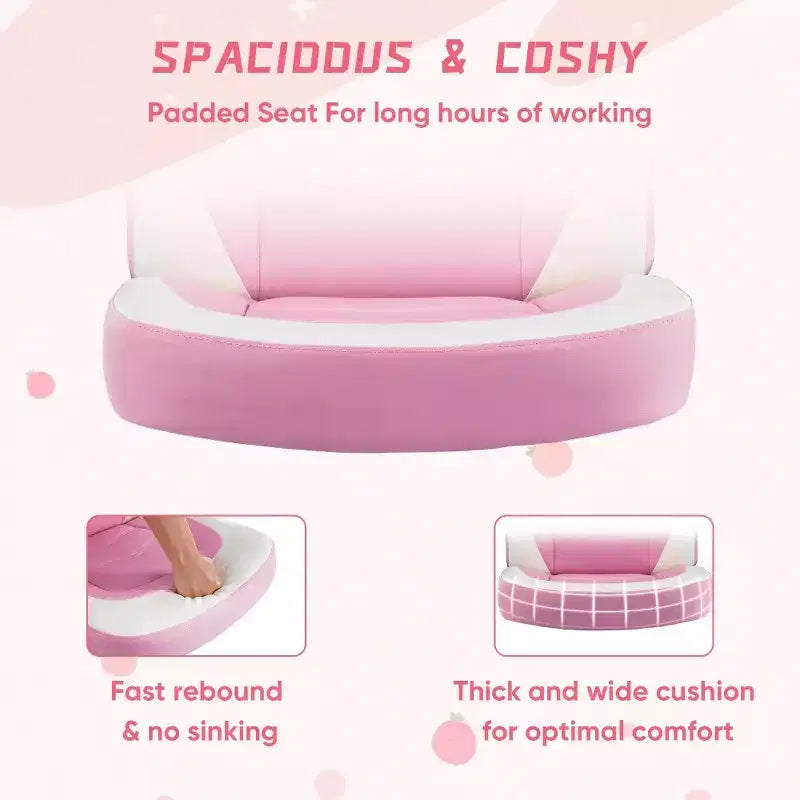 Chaise de jeu Bestier, chaise pivotante d'ordinateur en cuir PU avec soutien lombaire, dossier réglable et accoudoir rabattable pour chaise de bureau à domicile