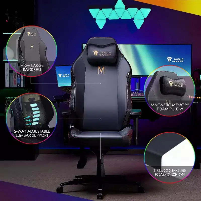 AMERLIFE Sedia da gaming ergonomica per PC - Supporto lombare Poggiatesta Braccioli 4D Sedia da computer