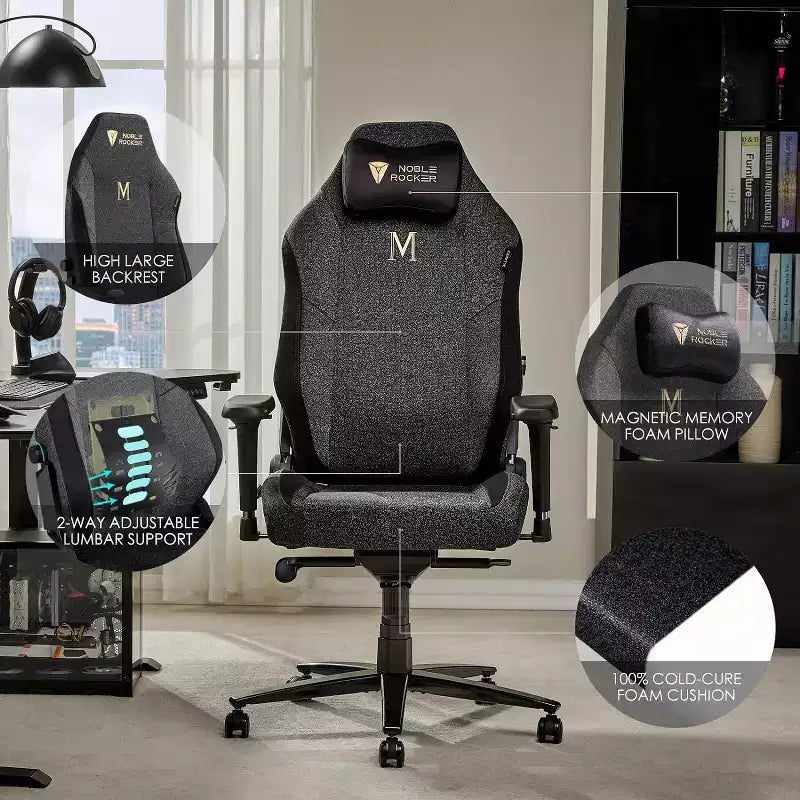 AMERLIFE Sedia da gaming ergonomica per PC - Supporto lombare Poggiatesta Braccioli 4D Sedia da computer