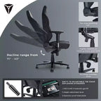 AMERLIFE Sedia da gaming ergonomica per PC - Supporto lombare Poggiatesta Braccioli 4D Sedia da computer