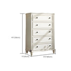 Commode classique en bois blanc à 5 tiroirs