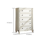 Commode classique en bois blanc à 5 tiroirs