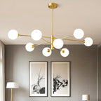 Lustre Sputnik moderne à 8 lumières en verre et globes