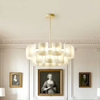 Lustre moderne à LED avec lecteur d'empreintes digitales et variateur à trois vitesses