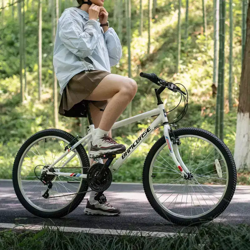 BAMCBASE 24 26 Mountain Bike, 18 velocità, telaio in acciaio ad alto tenore di carbonio, bicicletta MTB sportiva per adulti