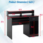 FDW Scrivania per Computer Scrivania da Ufficio Scrivania da Gaming Multifunzionale con Cassetti Vassoio per Tastiera, Nero