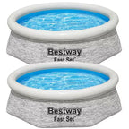 Bestway Above Ground Swimming Pool Set, 8' x 24 Round Inflatable Outdoor Backyard Pool with 497 Gallon Water Capacity and 330 GPH Filter Pump, 2 Pack