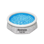 Ensemble de piscine hors-sol Bestway, piscine gonflable ronde de 2,44 m x 61 cm pour jardin extérieur avec une capacité d'eau de 1881 litres et une pompe de filtration de 1249 L/h, lot de 2