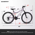 Mountain bike Zeus & Ruta 26 con 21 velocità, sospensione anteriore, freno a V, telaio in acciaio al carbonio, per ragazzi e donne