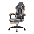 Chaise de jeu, chaise d'ordinateur ergonomique avec repose-pieds et support lombaire massant, chaise de jeu vidéo pivotante et réglable en hauteur