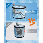 Baignoire de glace de 704 litres pour athlètes, bain froid gonflable – Plongeon froid portable avec couvercle isolant, compatible avec les refroidisseurs d'eau, noir
