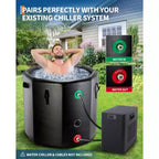 Baignoire de glace de 704 litres pour athlètes, bain froid gonflable – Plongeon froid portable avec couvercle isolant, compatible avec les refroidisseurs d'eau, noir