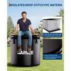 Baignoire de glace de 704 litres pour athlètes, bain froid gonflable – Plongeon froid portable avec couvercle isolant, compatible avec les refroidisseurs d'eau, noir