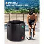 Baignoire de glace de 704 litres pour athlètes, bain froid gonflable – Plongeon froid portable avec couvercle isolant, compatible avec les refroidisseurs d'eau, noir