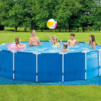 Piscine Hors Sol Ronde Intex 15' X 48' avec Cadre Métallique, Lot de 6 Filtres et Kit d'Entretien