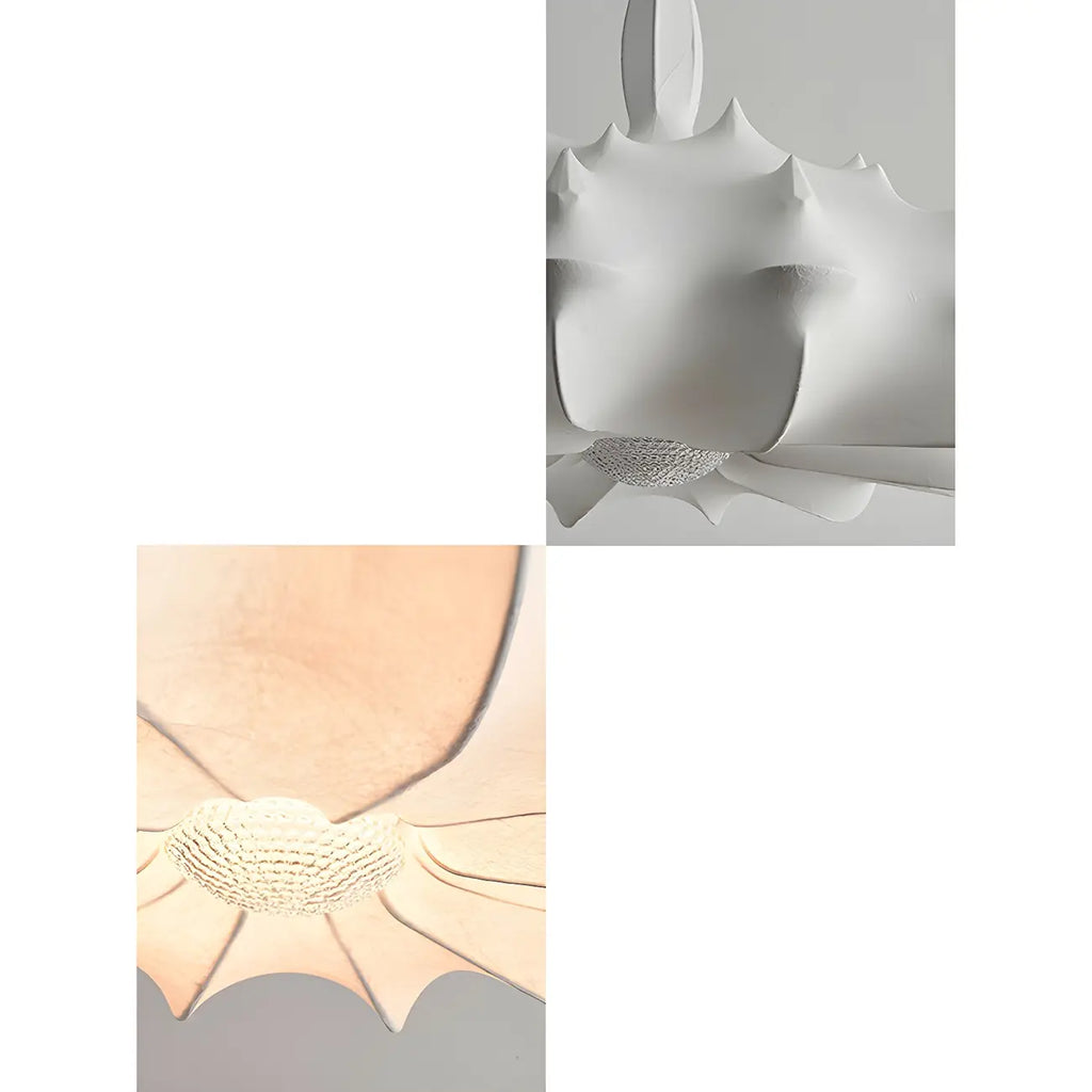 Lustre tambour moderne blanc en forme de fleur, hauteur réglable