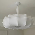 Lustre tambour moderne blanc en forme de fleur, hauteur réglable