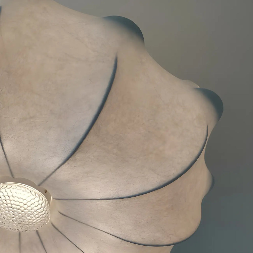Lustre tambour moderne blanc en forme de fleur, hauteur réglable
