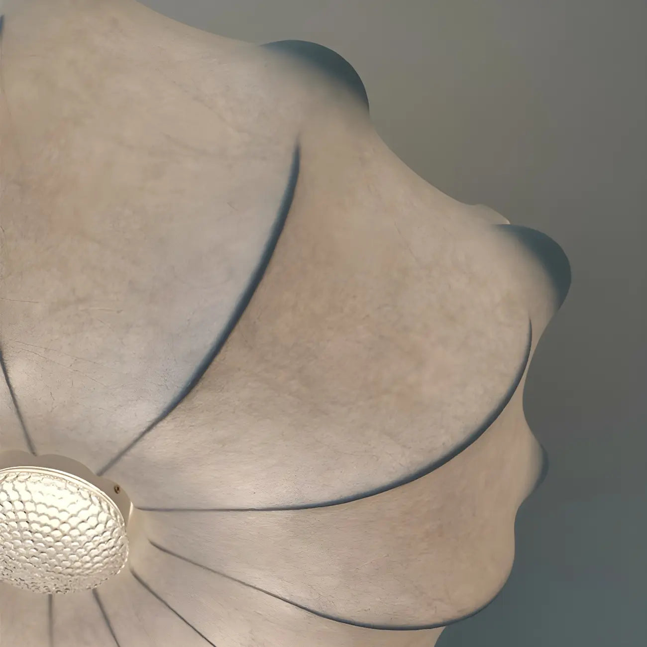 Lustre tambour moderne blanc en forme de fleur, hauteur réglable