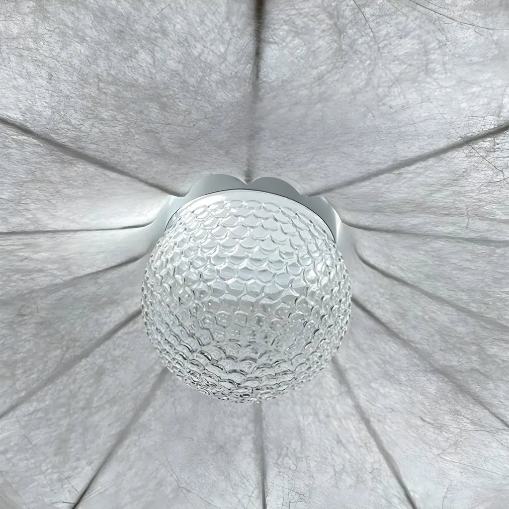 Lustre tambour moderne blanc en forme de fleur, hauteur réglable