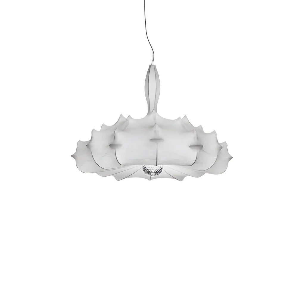 Lustre tambour moderne blanc en forme de fleur, hauteur réglable