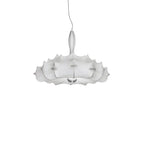 Lustre tambour moderne blanc en forme de fleur, hauteur réglable